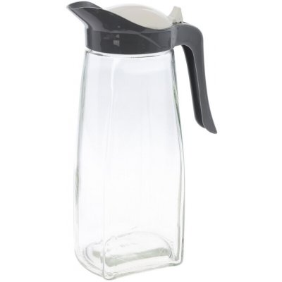 Excellent Houseware Skleněný džbán s černým víkem, 1,5l šedá – Zboží Dáma
