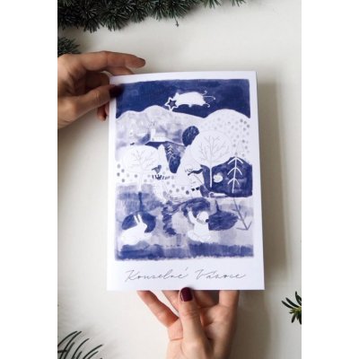 Be Nice EKO vánoční přání Nesem Vám noviny - modré – Zboží Dáma