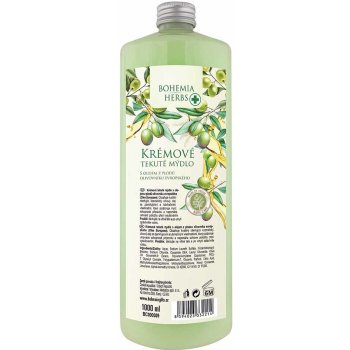 Bohemia Cosmetics krémové tekuté mýdlo mléko + zelený čaj 1 l