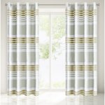 Pruhovaný bílo-krémový závěs se zavěšením na kruhy Šírka 140 cm | Dĺžka 250 cm biela Středně zatemňovací závěsy Kruhy – Zboží Mobilmania