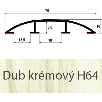 Profil Team Přechodový profil dub krémový H64 1 m 75mm