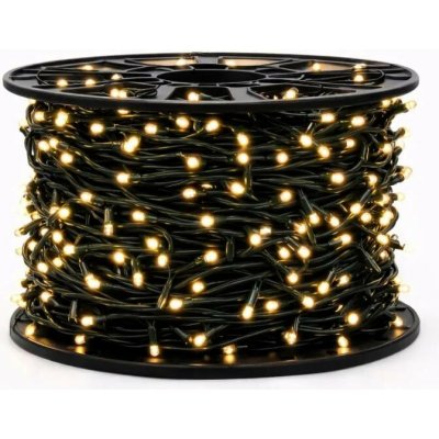 Easy Fix interiérový LED světelný řetěz 100 m, teple bílý, 1000 diod, zelený kabel IP20, cívka – Hledejceny.cz