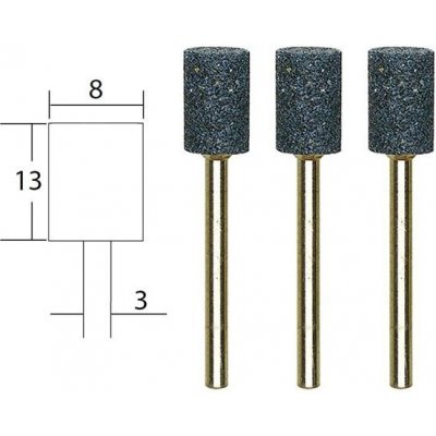 Proxxon 28781 Stopkové brousky Korund válec 3 ks – Zboží Dáma