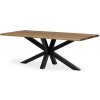 Jídelní stůl Autronic DS-S200 DUB Stůl jídelní, 200 x 100 cm ,masiv dub, přírodní hrana, kovová noha Spyder, černý lak