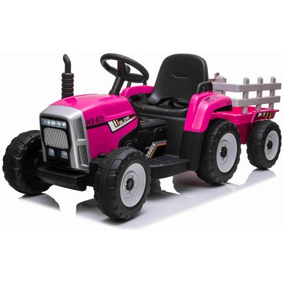 mamido Elektrický traktor s vlečkou Blow růžový