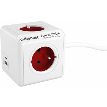 Cubenest PowerCube Extended USB A+C PD 20 W Red 6974699971009