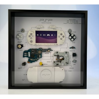 Sony PSP 3000 PlayStation Portable, rámeček s rozebranou retro konzolí – Hledejceny.cz