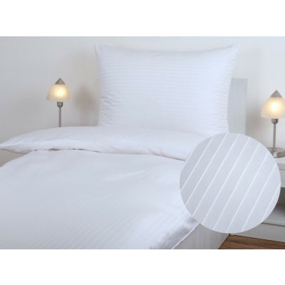 JAN peří Luxusní damašek povlečení bílý proužek 18/2 mm 90 x 70 cm – Zbozi.Blesk.cz