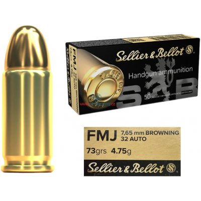 SB 7,65mm Browning FMJ 4,75g/73gr bal. 50 ks – Zbozi.Blesk.cz