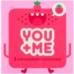 You Me JUICY z přírodního kaučukového latexu se šťavnatým jahodovým aroma 3 ks – Zboží Mobilmania