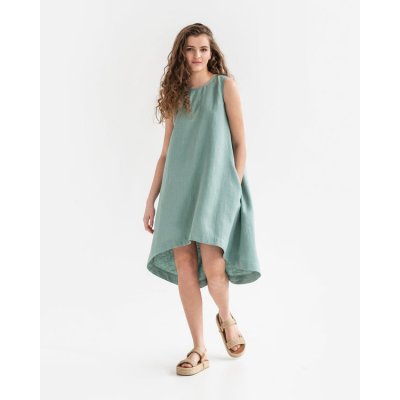 Magic Linen šaty Toscana Teal blue