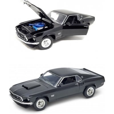 Welly 1969 Ford Mustang Boss 429 Černá 1:24 – Zboží Mobilmania