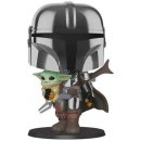 Sběratelská figurka Funko Pop! Star Wars The Mandalorian Mandalorian with Baby Yoda 25 cm Super Sized