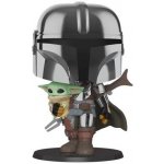 Funko Pop! Star Wars The Mandalorian Mandalorian with Baby Yoda 25 cm Super Sized – Zboží Mobilmania