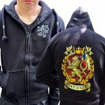 Drakkaria PATRIOT BOHEMIA mikina s kapucí zipper výšivka český lev P45290 – Zboží Dáma