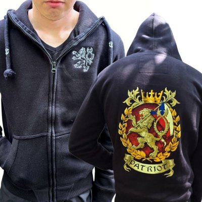 Drakkaria PATRIOT BOHEMIA mikina s kapucí zipper výšivka český lev P45290 – Zboží Dáma