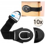 TFY No.8535 bezpečnostní zábrana na skříně a zásuvky 10 ks 20 x 5 x 34 cm černá – Sleviste.cz