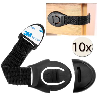 TFY No.8535 bezpečnostní zábrana na skříně a zásuvky 10 ks 20 x 5 x 34 cm černá – Sleviste.cz