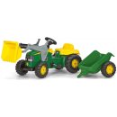 Šlapadlo Rolly Toys Šlapací traktor John Deere s nakladačem a přívěsem