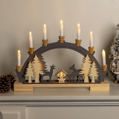 Haushalt international Dřevěný vánoční svícen Jesličky – Sleviste.cz