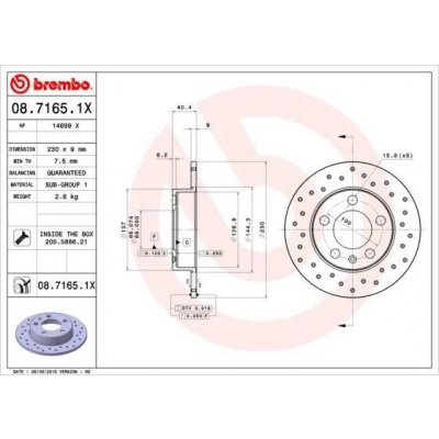 BREMBO Brzdový kotouč XTRA LINE - 230 mm BRE 08.7165.1X | Zboží Auto BREMBO Brzdový kotouč XTRA LINE - 230 mm BRE 08.7165.1X | Zboží Auto