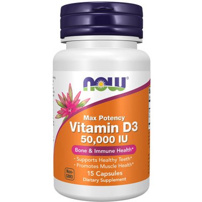 Now Foods Vitamin D-3 50,000 IU 15 kapslí – Hledejceny.cz