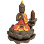 Mani Bhadra Stojan na vonné kužely Tekoucí dým Buddha Pink a lotosový květ 11,5 x 9 cm – Zboží Dáma