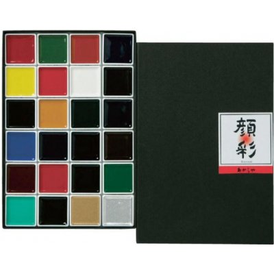 Akashiya sada japonských akvarelových barev Gansai, 12 ks – Zboží Mobilmania