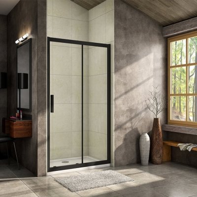 H K Luxusní posuvné sprchové dveře ALTO BLACK 136- 140x195cm L/P se Soft close zavíráním SE-ALTOBLACK140SET – Zboží Mobilmania