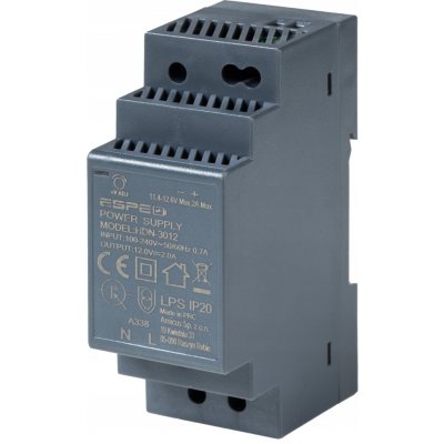 Napájecí zdroj na DIN lištu 12V 24W 2A HDN PRO – Sleviste.cz