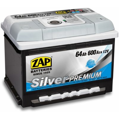 ZAP Silver Premium 12V 64Ah 600A 56445 – Zboží Mobilmania