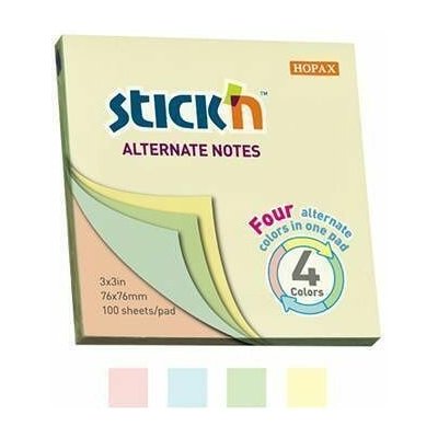 Samolepicí bloček, pastelové barvy, 76x76 mm, 100 listů, STICK N 21821 – Hledejceny.cz