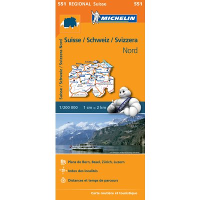 Michelin vydavatelství mapa Suisse nord (Švýcarsko) 1:200 t.