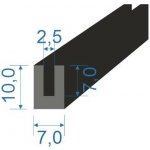 05354583 Pryžový profil tvaru "U", 10x7/2,5mm, 70°Sh, EPDM, -40°C/+100°C, černý | Zboží Auto