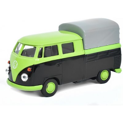 Welly Volkswagen T1 Double Cabin Pick Up černá/zelená 1:32 – Zbozi.Blesk.cz