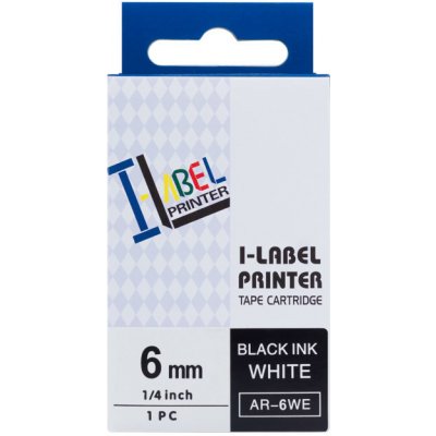 PRINTLINE kompatibilní páska s Casio, XR-6WE1, 6mm, 8m, černý tisk/bílý podklad PLTC19 , XR6WE1