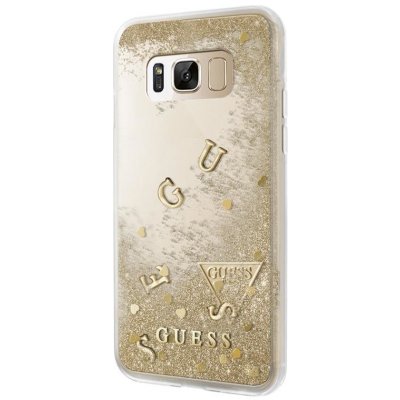 Pouzdro Guess Liquid Glitter pevné Samsung G955 Galaxy S8 Plus zlaté