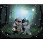 ZUTY Malování podle čísel HUSKY A CHLAPEČEK V LESE Rozměr 40 x 50 cm Rámování vypnuté plátno na rám – Hledejceny.cz
