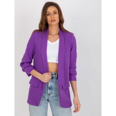 Italy Moda Fialové ležérní dámské sako dhj-ma-7684.15p-purple – Zboží Mobilmania
