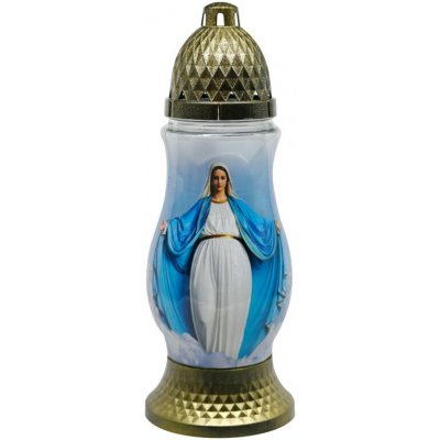 Hřbitovní skleněná lucerna Madona 28 cm - Panna Maria, 24 h – Sleviste.cz