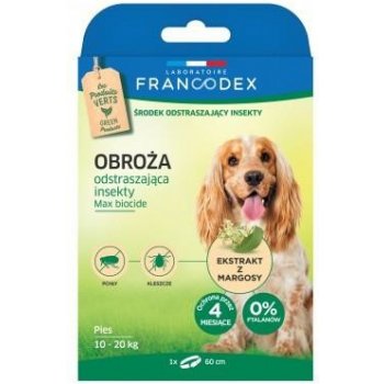 Francodex Obojek proti blechám pro středně velké psy od 10 kg do 20 kg 60 cm