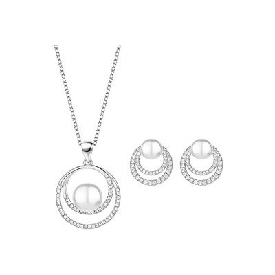 Nubis stříbrná souprava šperků s perlou NB-9037 – Zboží Mobilmania