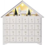 Emos LED adventní kalendář dřevěný 35x33 cm 2x AA vnitřní teplá bílá časovač DCWW02 – Zboží Mobilmania