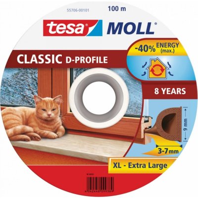 Senzačne Těsnění tesamoll® profil D, 9 mm, hnědé, 100 m ST2211208