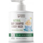 WoodenSpoon Dětský sprchový gel a šampon na vlasy 2v1 bez parfumace 300 ml – Sleviste.cz