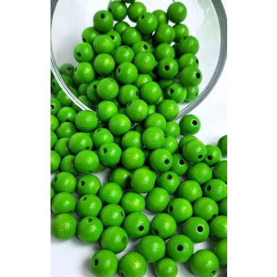 Detoa dřevěné korálky světle zelené 10 mm 10 ks – Zboží Mobilmania