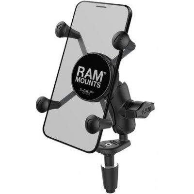 kompletní sestava držáku X-Grip s uchycením do krku řízení motocyklu, RAM Mounts – Zboží Mobilmania