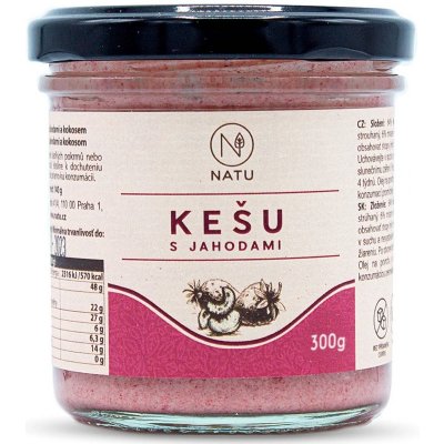 NATU Kešu krém s jahodami 300 g – Zbozi.Blesk.cz