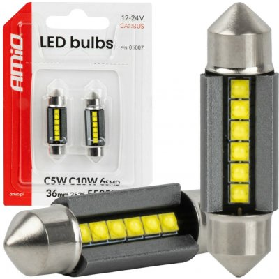Amio 2ks žárovka LED 12/24V SV36mm čirá CANBUS – Hledejceny.cz