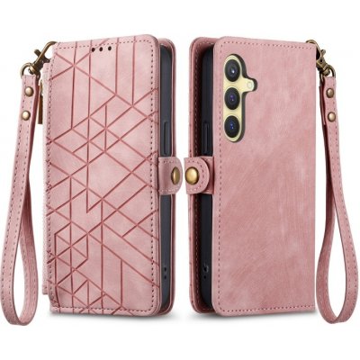 VSECHNONAMOBIL GEOM Peněženkové pouzdro pro Samsung Galaxy S25 5G růžové 100807 – Zboží Živě